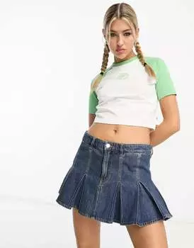 Зеленая укороченная футболка реглан Dickies Sodaville