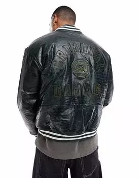 Зеленая университетская куртка Criminal Damage Crocodile