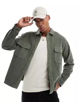 Зеленая вельветовая куртка-рубашка ASOS DESIGN