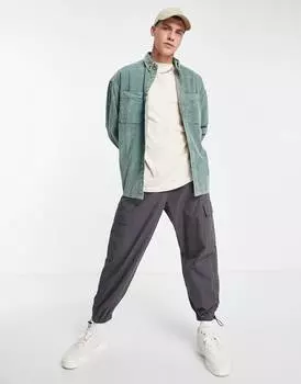 Зеленая вельветовая рубашка оверсайз в стиле 90-х ASOS DESIGN