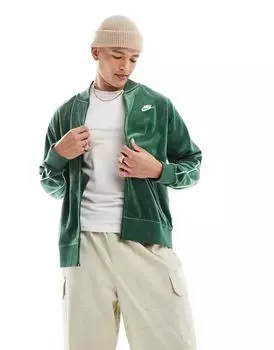 Зеленая велюровая куртка Nike Club
