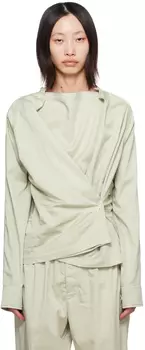 Зеленая витая блузка LEMAIRE