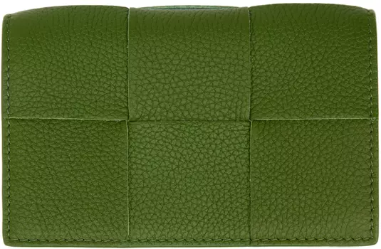 Зеленая визитница Bottega Veneta