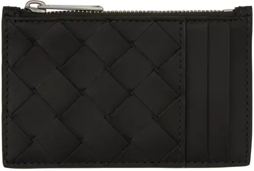 Зеленая визитница на молнии Bottega Veneta