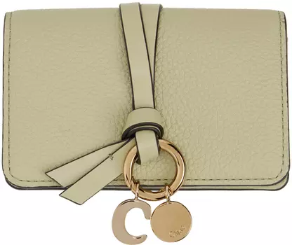 Зеленая визитница с алфавитом Chloé