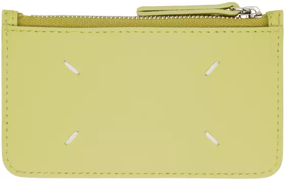 Зеленая визитница с четырьмя стежками Maison Margiela