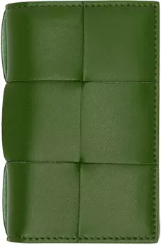 Зеленая визитница с клапаном Bottega Veneta