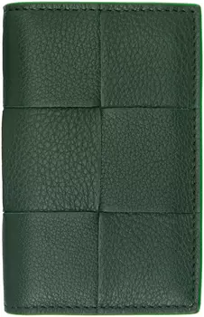 Зеленая визитница с клапаном Bottega Veneta