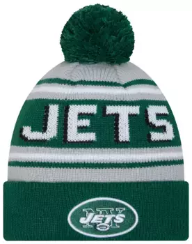 Зеленая вязаная шапка New Era для взрослых New York Jets
