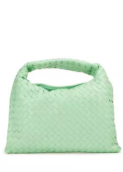 Зеленая вязаная женская кожаная сумка с текстурой hop green Bottega Veneta