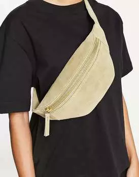 Зеленая замшевая поясная сумка ASOS