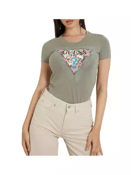 Зеленая женская футболка Guess