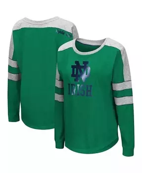 Зеленая женская футболка с длинным рукавом Notre Dame Fighting Irish Trey Dolman Colosseum, зеленый