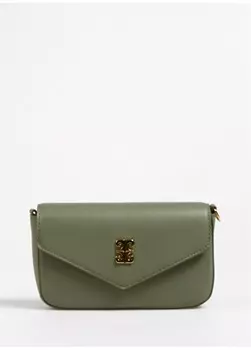 Зеленая женская кожаная сумка через плечо Pierre Cardin