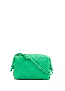 Зеленая женская кожаная сумка mini loop Bottega Veneta