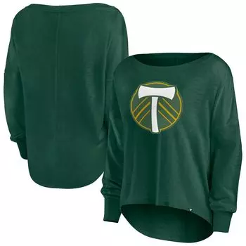 Зеленая женская модная футболка с длинным рукавом с фирменным логотипом Portland Timbers Corner Kick Fanatics