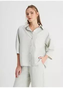 Зеленая женская рубашка с непринужденным воротником рубашки W241597303-рубашка с коротким рукавом Wrangler, зеленый