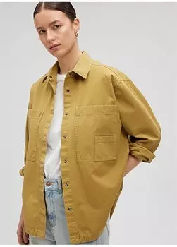 Зеленая женская рубашка со стандартным рубашечным воротником M1210679-71556-РУБАШКА С ДЛИННЫМ РУКАВОМ Mavi, зеленый