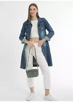 Зеленая женская сумка через плечо Fossil