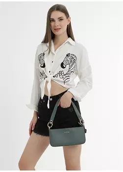 Зеленая женская сумка через плечо Fossil