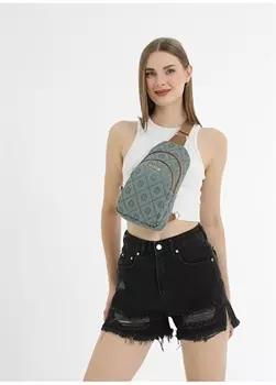 Зеленая женская сумка через плечо Fossil