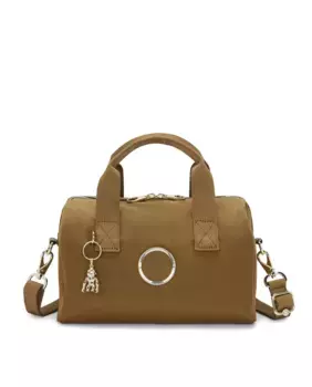 Зеленая женская сумка через плечо со съемной ручкой среднего размера Kipling