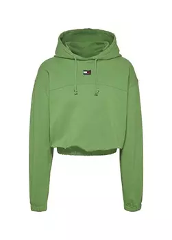 Зеленая женская толстовка с воротником с капюшоном Tommy Jeans