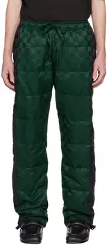 Зелено-черные пуховые брюки в шахматную клетку Tommy Jeans