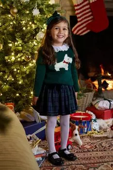 Зелено- джемпер-букле Scottie Trotters London, зеленый