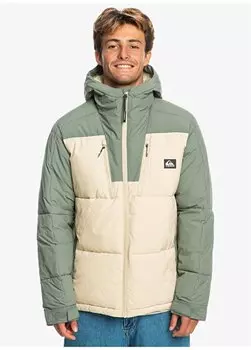Зелено-кремовая мужская куртка с капюшоном EQYJK03970 Nomad Jacket Quiksilver, кремовый