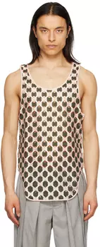 Зелено-розовая майка с узором Steven Passaro