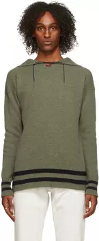 Зелено-темно-синий пуловер-свитер Maison Margiela