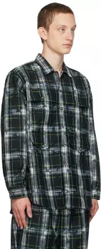 Зелено-темно-синяя рубашка Adventure BEAMS PLUS