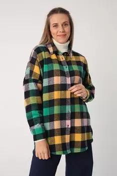 Зелено-темно-синяя туника-рубашка-рубашка Oversize Lumberjack ALL DAY