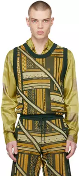 Зелено-желтый жилет калонжи Ahluwalia