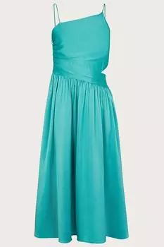 Зеленое атласное бальное платье с декоративным вырезом Monsoon, зеленый