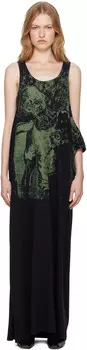 Зеленое базовое трикотажное платье макси MM6 Maison Margiela