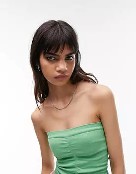 Зеленое бесшовное бандо со сборками Topshop