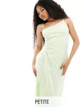 Зеленое льняное платье миди с завязками на спине Forever New Petite