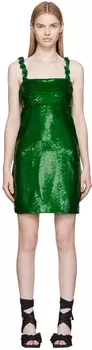 Зеленое мини-платье с пайетками GANNI