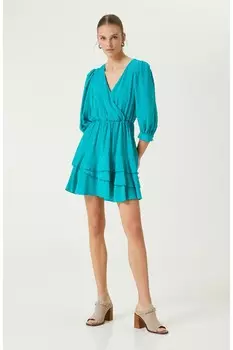 Зеленое мини-платье с V-образным вырезом Duck Head Network, зеленый