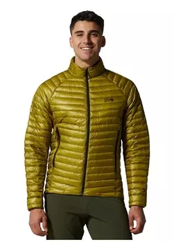 Зеленое мужское однотонное пальто с воротником-стойкой Mountain Hardwear