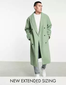 Зеленое пальто оверсайз ASOS DESIGN