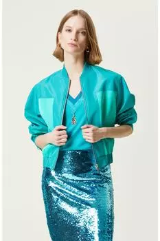 Зеленое пальто с воротником-стойкой Network, зеленый