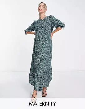 Зеленое платье для беременных Nothing's Child Rachel