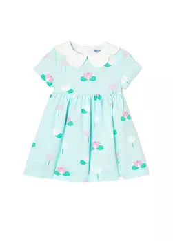 Зеленое платье для девочки с фестончатым воротником Jacadi Paris