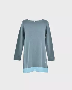 Зеленое платье для девочки с плиссированной рюшой La Ormiga