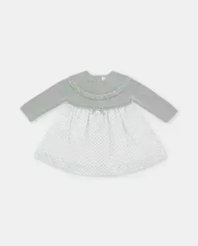 Зеленое платье для девочки в сочетании с геометрическим микропринтом Martn Aranda, светло-зеленый