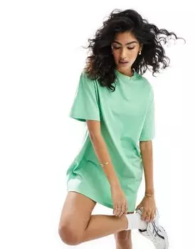 Зеленое платье-футболка оверсайз мини ASOS DESIGN