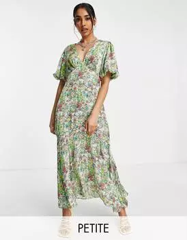 Зеленое платье мидакси с цветочным принтом Topshop Petite - MGREEN